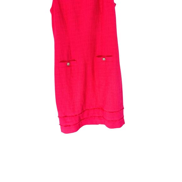 Karl Lagerfeld Dress Pink Sleeveless Tweed Twee Preppy Academia Work Size 8 - Picture 8 of 12